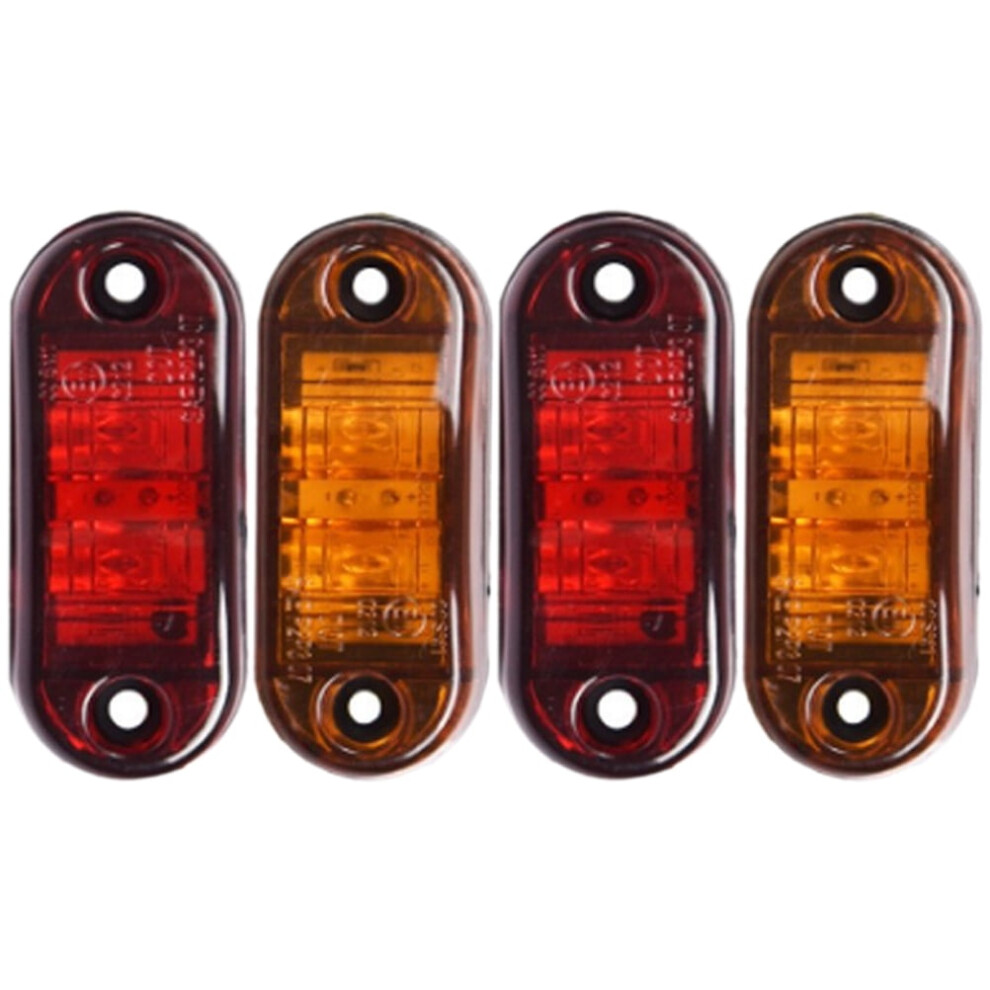 4 Pcs Trailer Marker Lights And Led Taillights Truck Side For Rv Amber 9418476491559