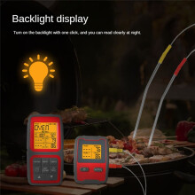 Wireless Meat Thermometer for Grilling and Smoking with Four Meat Probe Kitchen Timer Digital Cooking Food Thermometer