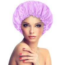 Shower Cap for Long Hair 1 Pack, Waterproof Washable Hair Caps for Women and Girls