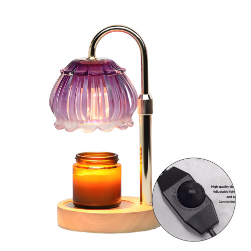 Scaldacera con base in legno e 2 lampadine