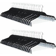 Schwarze Samt-Rockbügel mit Clips (24er-Packung)