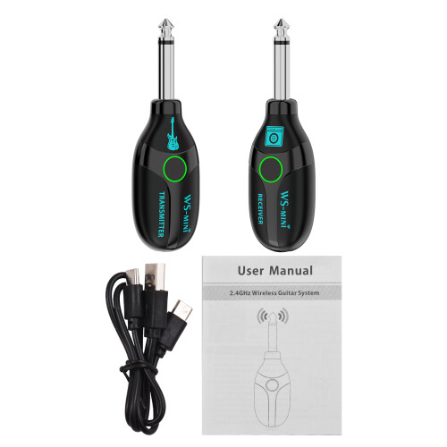 Wireless Guitar System 48K/16bit, 30m Range, Rechargeable, 2.8*9cm