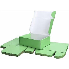 Zöld ajándékdobozok szállítólevelekkel, 30x23x10 cm, 20 db-os csomagban