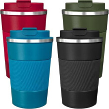 Set van 4 geïsoleerde roestvrijstalen koffiemokken met deksel (355 ml), thermische reisbeker voor warme en koude dranken, meerkleurig – geschikt