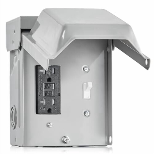 Εξωτερική πρίζα 20A WRTR GFCI με κάλυμμα Rainproof3R