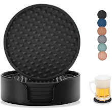 Sraith de 6 chóstóirí silicone DISEN le sealbhóir ABS