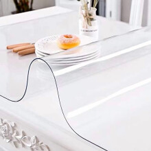 Transparente PVC-Tischschutzfolie, 96 x 46 Zoll (2,0 mm dick), wasserfest und leicht zu reinigen, für Büro, Kommode, Esszimmer und Nachttisch.