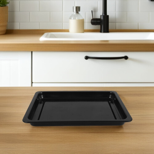 Ensemble de 2 plaques à pâtisserie en émail noir