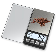 Espresso Scale with Timer, 1000g0.1g, Compact Travel Coffee Scale, Backlit LCD, Stainless Steel, Compatible with All Drip Trays