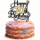 Decorazione per torta per il 70 compleanno, nera, oro e glitter, 1 pezzo. 1
