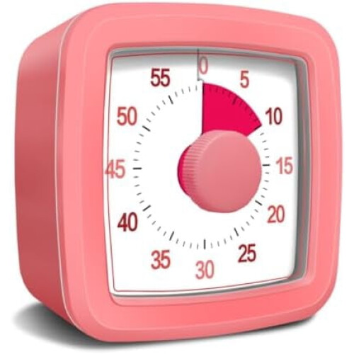 Visual Countdown Timer for Kids and Adults 5.5 Inch Pink