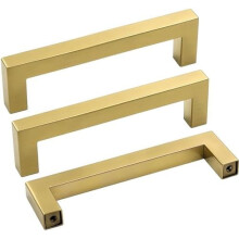 Poignées de meuble en laiton brossé 9,5 cm (3,75 po) - Paquet de 15