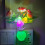 Veilleuse LED murale avec rose violette en vase 1