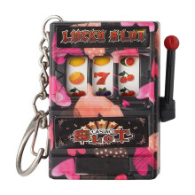 Portachiavi giocattolo mini slot machine con rulli girevoli