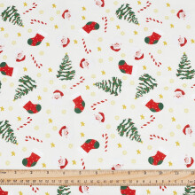Kerststof met kerstmanprint, 1,5 m breed
