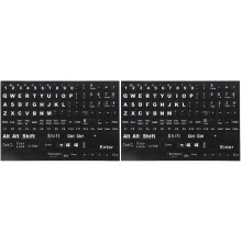 Zwarte toetsenbordletterstickers van PVC, 21,1 x 14,2 cm