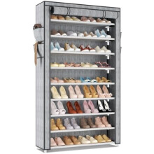Étagère à chaussures à 10 niveaux avec housses, capacité de 40 paires, rangement autoportant peu encombrant pour placard/entrée/chambre