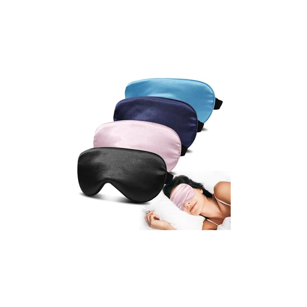Light 4-Pack Silk Sleep Mask Â 100% Blackout, Adjustable