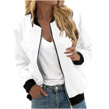 Leichte Damen-Bomberjacke mit Reißverschluss, ohne Kapuze und mit Taschen – passend für Freizeit- und Laufoutfits