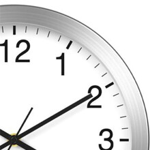 12-Zoll-Wanduhr mit Digitalem Datum, Woche, Innentemperatur - Batteriebetriebene Wanduhr, Gebürstetes Silber-Finish, Leicht zu Lesen