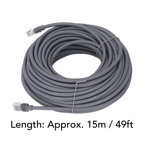 49ft Waterproof Rectangular Satellite Extension Cable, Cat6 Outdoor High Speed 1