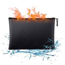 Bolsa para documentos à prova de fogo, impermeável e resistente ao fogo, com revestimento de silicone antialérgico, para armazenamento seguro de