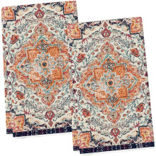 Küchenhandtücher im Boho-Stil mit orangefarbenen Blumen, 45,7 x 66 cm, 2er-Set, 45,7 x 66 cm, für den täglichen Gebrauch und saisonale Dekoration