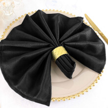 50 Pieces 20" Black Polyester Napkins Wedding Kitchen