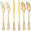 Gold Plastic Cutlery Set Heavy Duty 300 pcs 1