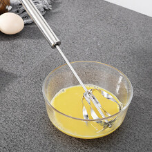 Neuer halbautomatischer Edelstahl-Schneebesen mit breiterem Kopf, Handmixer zum Schlagen von Eiern, Milch und zum Kochen – geeignet für den