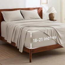 Komplet prześcieradeł Deep Pocket Queen, 100% poliester, rozmiar 21"