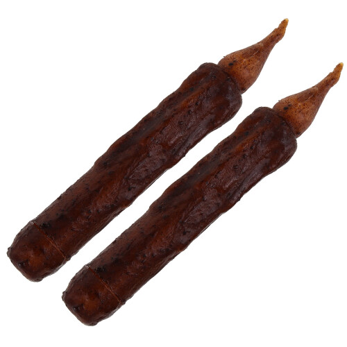 Mørkebrune flammeløse koniske lys 17 cm