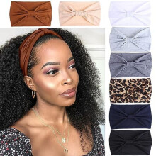 Paquete de 8 diademas anchas grandes para mujer, cintas para el cabello tipo bandeau suaves y antideslizantes para yoga, entrenamiento y correr –
