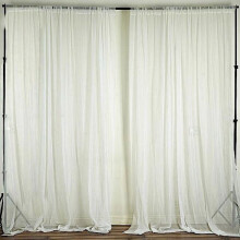 BalsaCircle10feet x10feet Transparante Voile Achtergrondgordijnen2Panels5x10feet Bruiloft Feest Ivoor