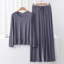 Pyjama femme manches longues, ensemble 2 pièces : haut à col V et pantalon à taille élastique avec cordon de serrage.