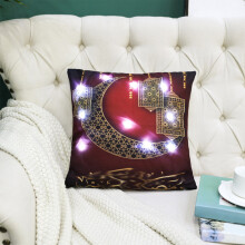 Taie d'oreiller Ramadan LED en forme de croissant de lune 45 x 45 cm