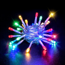 Cordão de luzes LED branco frio com 30 LEDs, 3 m de comprimento, alimentado por bateria.