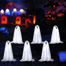 Luminária de chão solar Ghost – Branca, conjunto de 6 peças