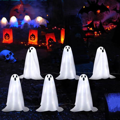Solar Ghost Bodenleuchte – Weiß, 6-teiliges Set
