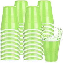 Lot de 50 gobelets jetables en plastique vert citron de 35 cl (12 oz) – Idéaux pour Noël, le Nouvel An, les mariages, les anniversaires, les