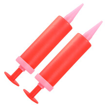 2 manuelle Ballonpumpen – Ballongebläse mit rutschfestem Zylinder, ideal für den schnellen Aufbau bei Heimpartys, 3,2 x 3,2 x 23 cm, Rot