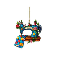 Nähmaschinen-Ornament, 2D-Dekoration zum Aufhängen