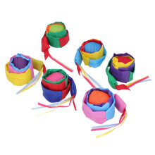 6pcs Rainbow Tail Balls for Kids, Soft Polyester, Sensory & Educational Play