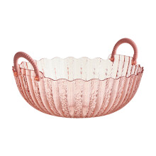 Plateau à fruits et bonbons grande capacité – Assiette à dessert multicolore pour table basse, mariages, banquets, fêtes – Rose