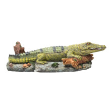 Frcolor Akvárium Bubbler Ornament Úkryt Dekorace Tank Fish Aligátor Řemeslo Pryskyřice Umělá simulace