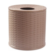 Rotan tissueboxhoes met deksel – Ronde toiletpapierhouder en tissuebox van riet voor de badkamer