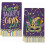Σετ 2 πετσετών κουζίνας Mardi Gras, μωβ μάσκα Fleur de lis, πετσέτες πιάτων, εορταστικό 1