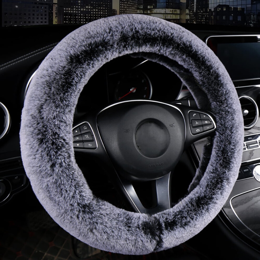 Lngoor Car Steering Wheel Cover Universal For 15 Inch Soft Fuzzy Warm Steering Wheel Cover 9405492826182