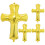 Ballons croix en aluminium doré (4 pièces) 1
