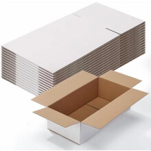 10x6x4 Shipping Boxes Set of 25, White Corrugated Cardboard Box for Mailing Small Business Packing Gifts